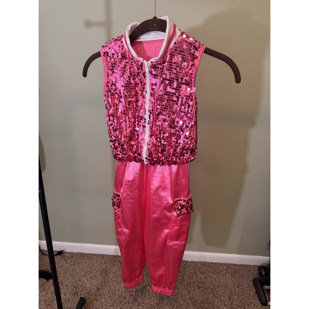 Weissman Friend Medley dance costume Child Size XSC Pink Sequin‎ Hip Hop 14974